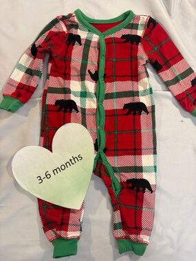 Family Jammies - Plaid Red and Green Kids One Piece Sleeper
